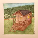 Doodle "Schäferhütte" (Fineliner 0,05mm, Copics)
