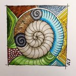 Doodle "Schnecke" (Fineliner 0,1mm und Copics)