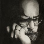 Selbstportrait; Kohle